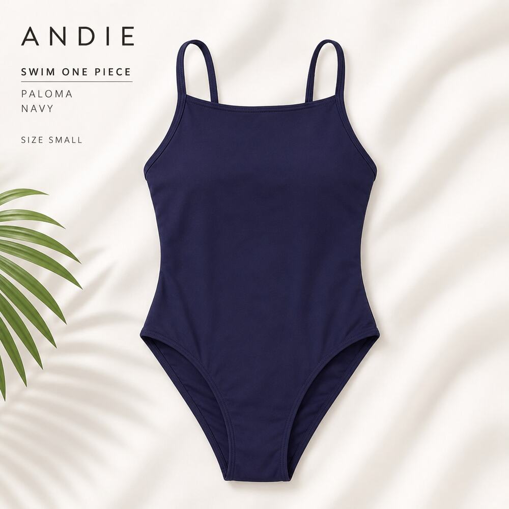 Andie Paloma One Piece Swimsuit Small Long Torso Navy Modest NWT Swimwear